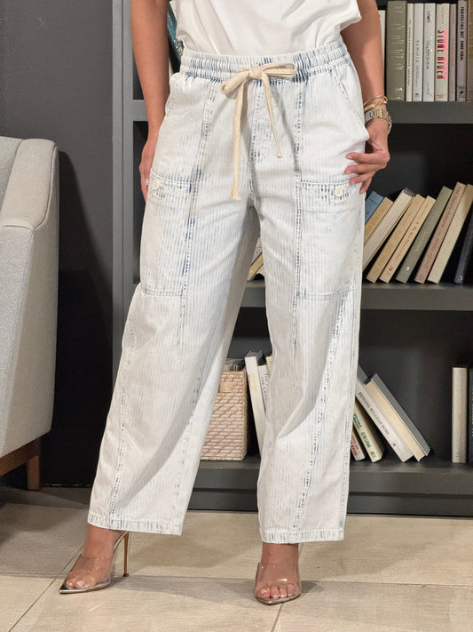 Mouse Denim Lines Cargo Pants