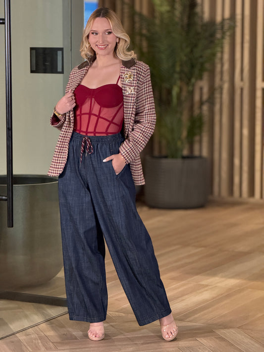 Italian Denim Red Rope Pants