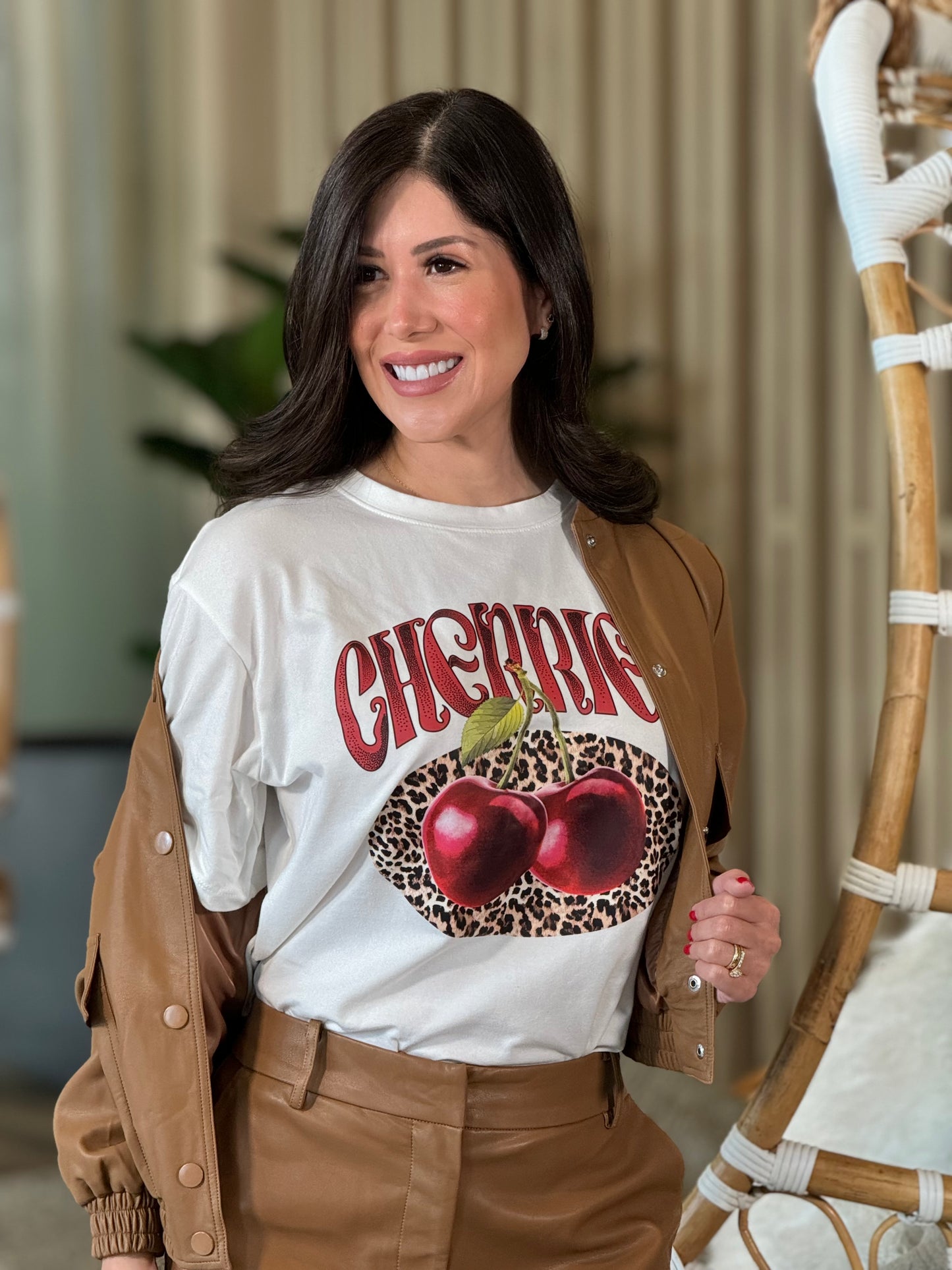 Angelica Cherries Leopard T-Shirt