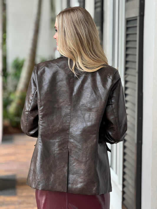 Itoo Brown Leather Jacket