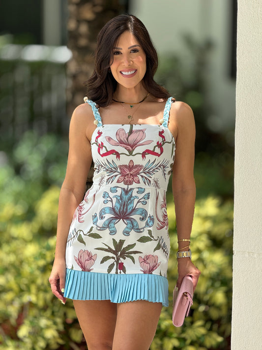 Always Chic Blue Floral Dress