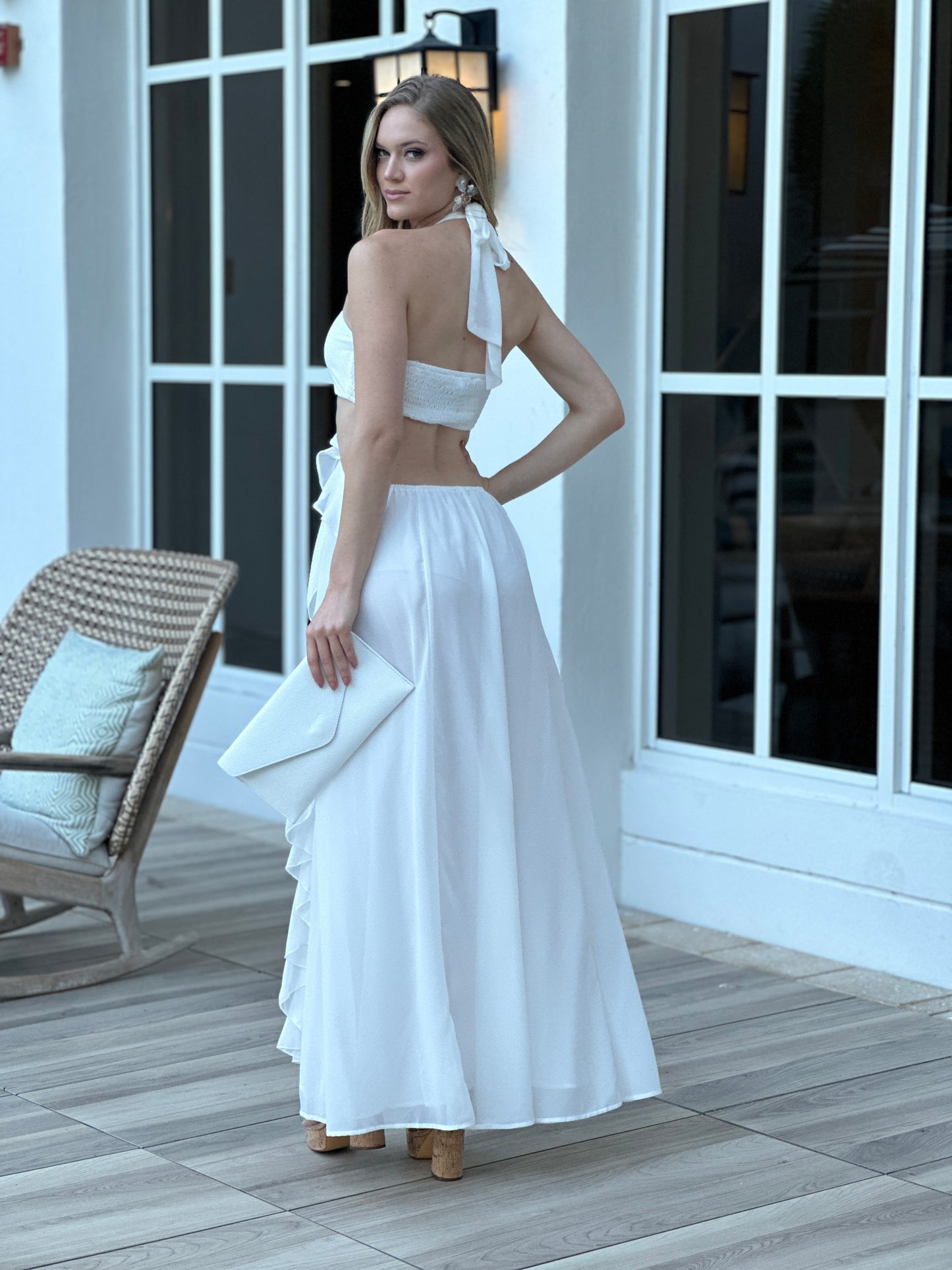 Ramira White Ruffles Dress