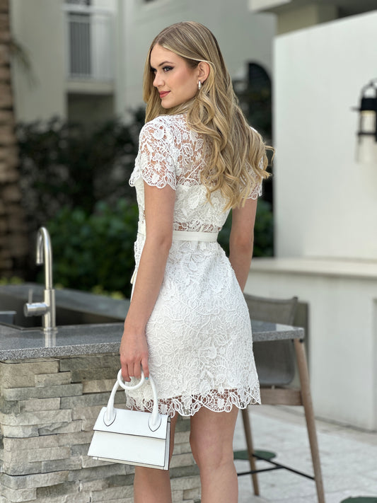 Firenze White Torchon Dress