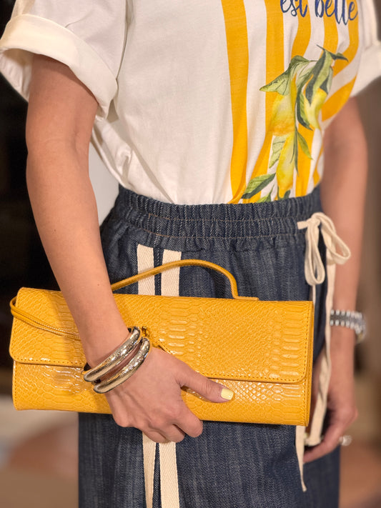 Botte Yellow Clutch Bag