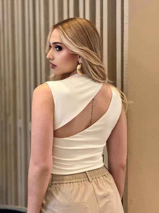 Fifty Yvory/Carey Spheres & Cutouts Top