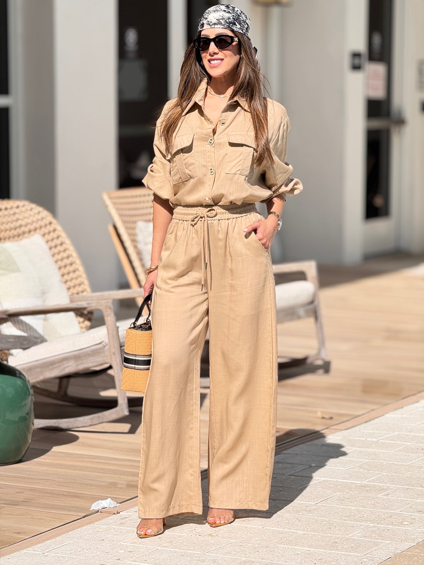 Dory Beige Linen Set