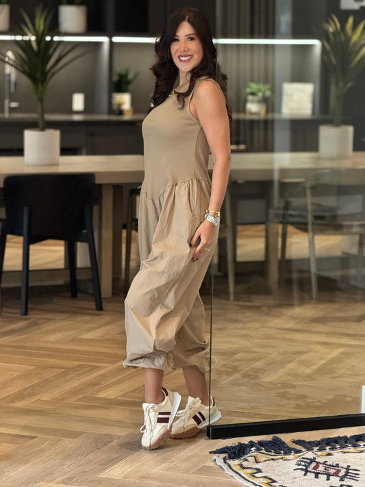 Italy Beige Bombache Jumpsuit
