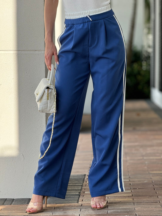 Tatiana Blue Lines Waistband Pants