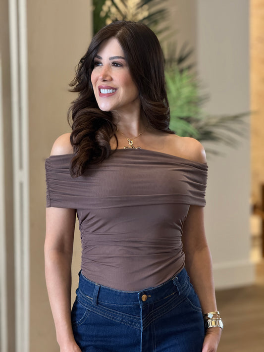 Kelly Brown Mesh Top