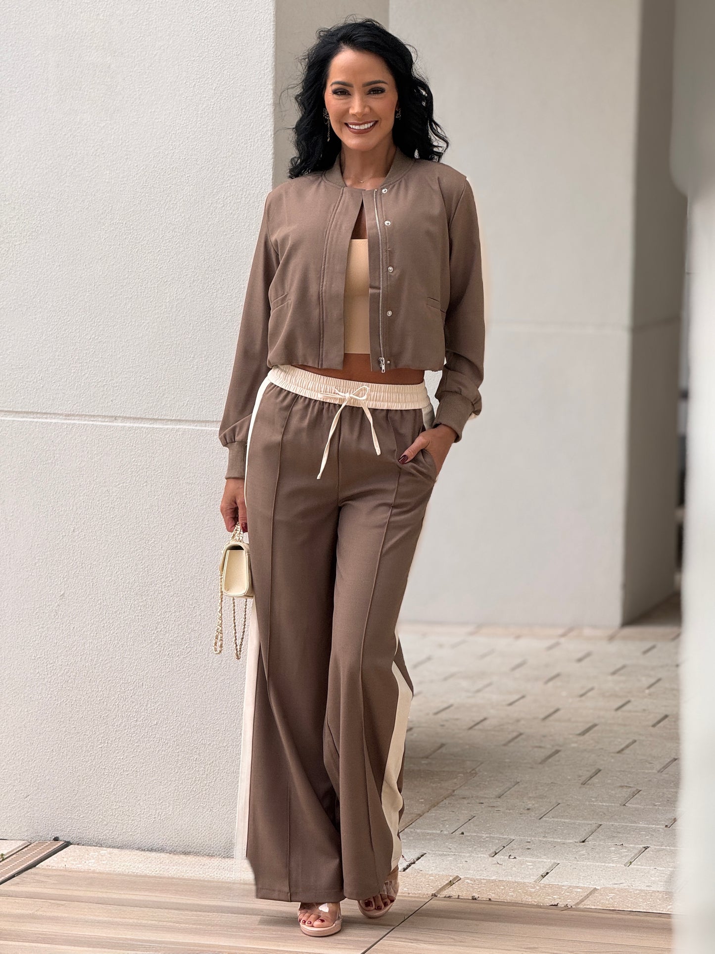 Rivera Brown/Beige Bomber Set