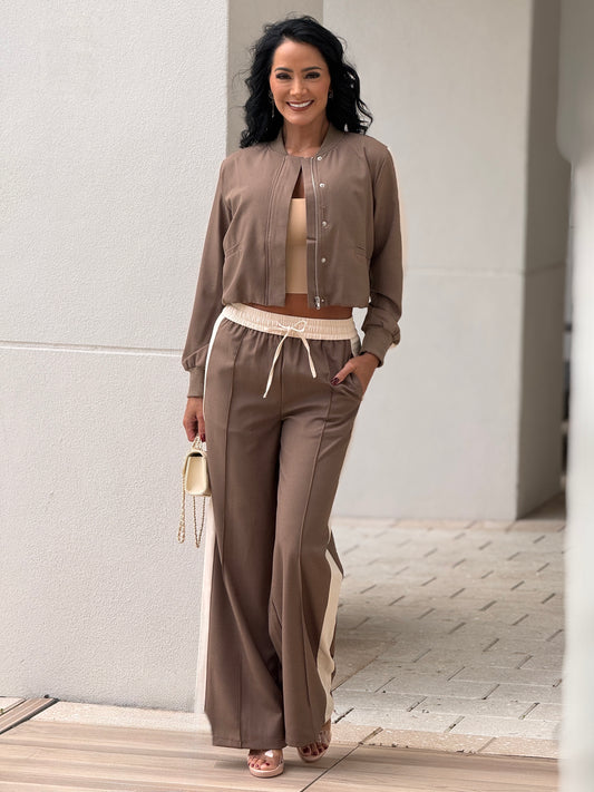 Rivera Brown/Beige Bomber Set