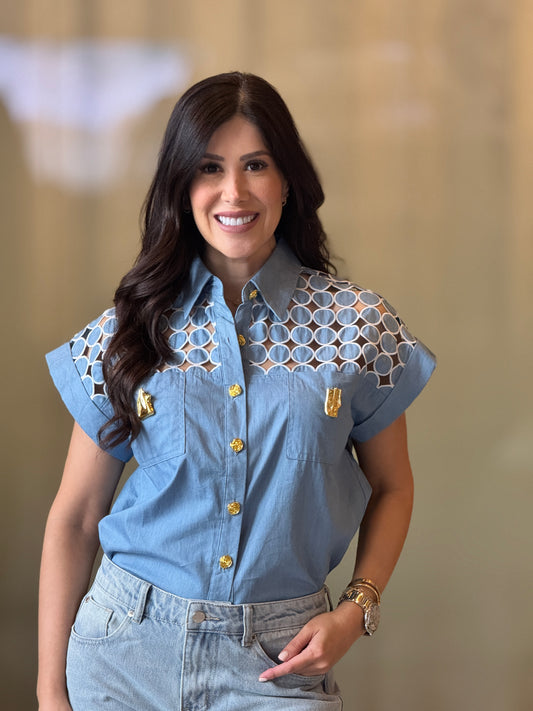 Pastel Blue Circles Shirt