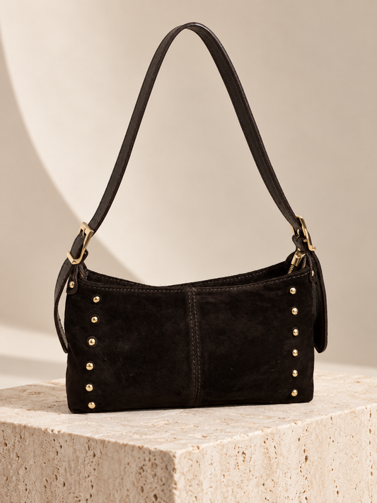 Italy Brown Deep Suede HandBag