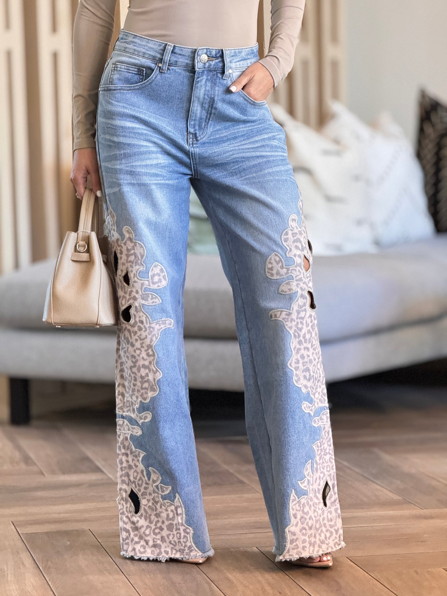 Itoo Denim/Cheetah Print Jeans
