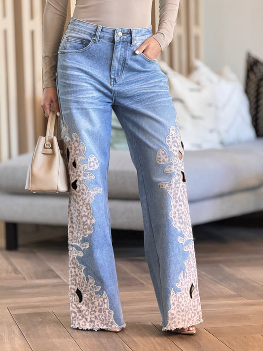 Itoo Denim/Cheetah Print Jeans