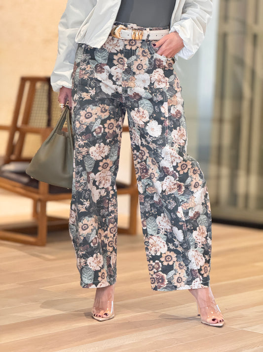 Sublime Green Floral Vintage Jeans
