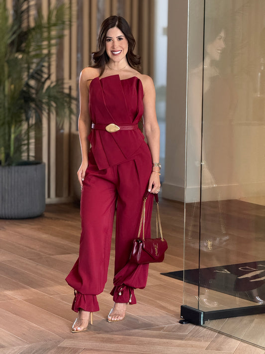 Meredith Red Strapless Set