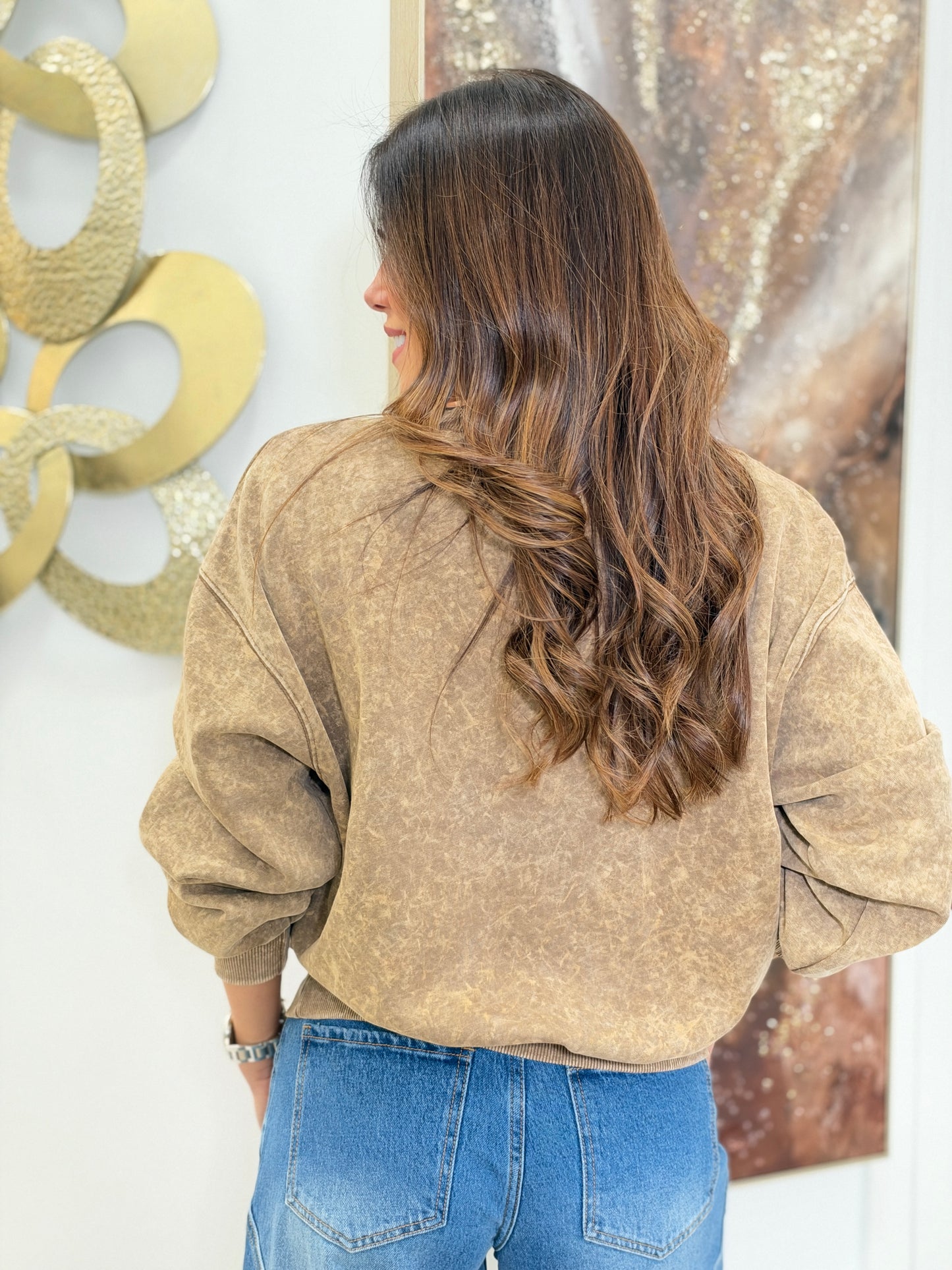 970 Cartoon Brown Sweater Top