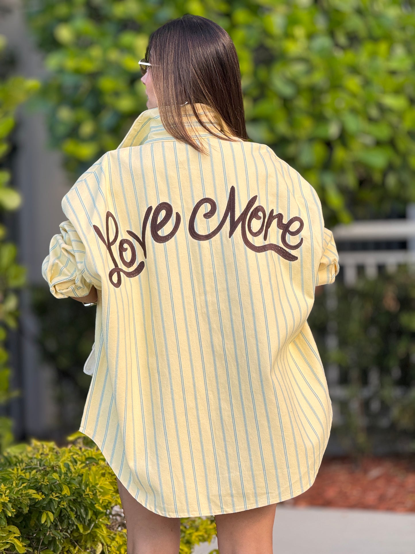 Nyla Yellow Banana Lines Jacket Top