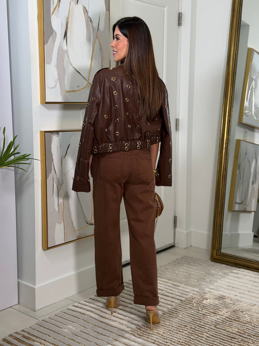 24998 Daz Brown/Gold Jacket Top