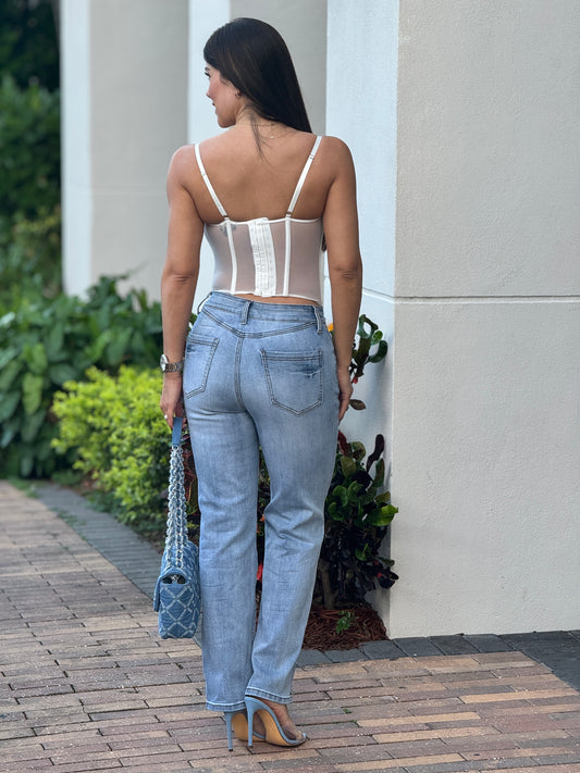 Brandy White Lace Corset Top