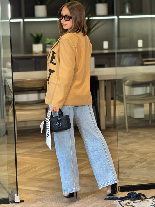 Balbina Brown/Black Blazer Top