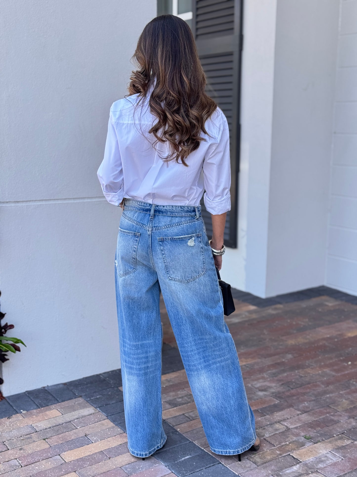 Amber Mid Denim Open Waist Jeans