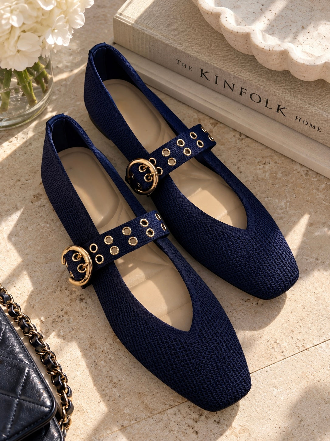 Fenton Navy Ballerina Flats