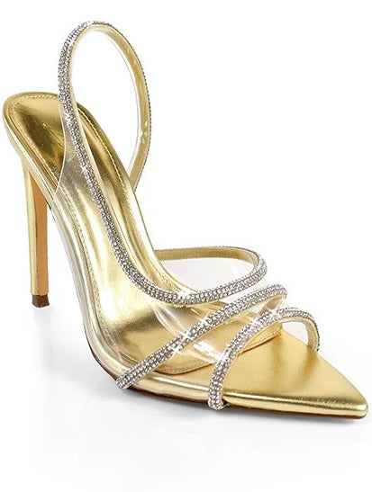 Laurent Gold Clear Heels Shoes