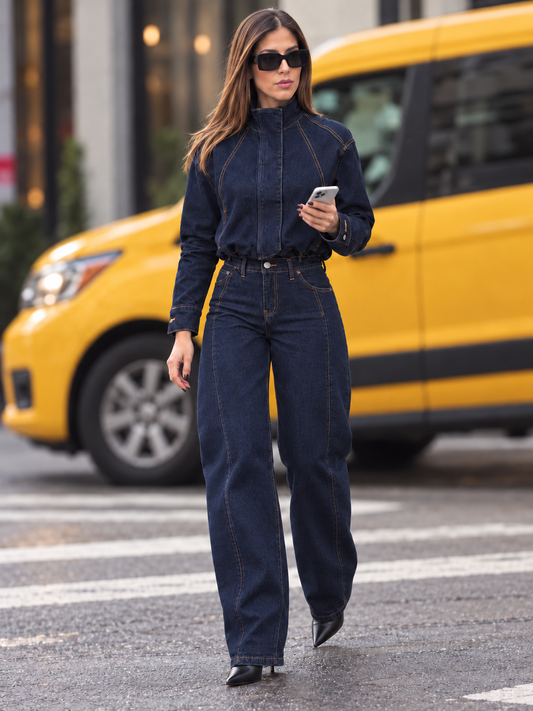 Tennie Dark Denim Bubble & Barrel Set