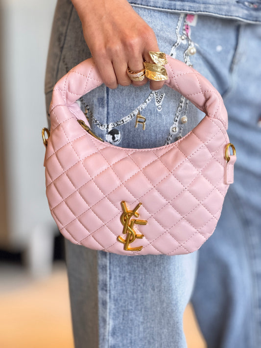 Yvie Pink Quilted Small Bag