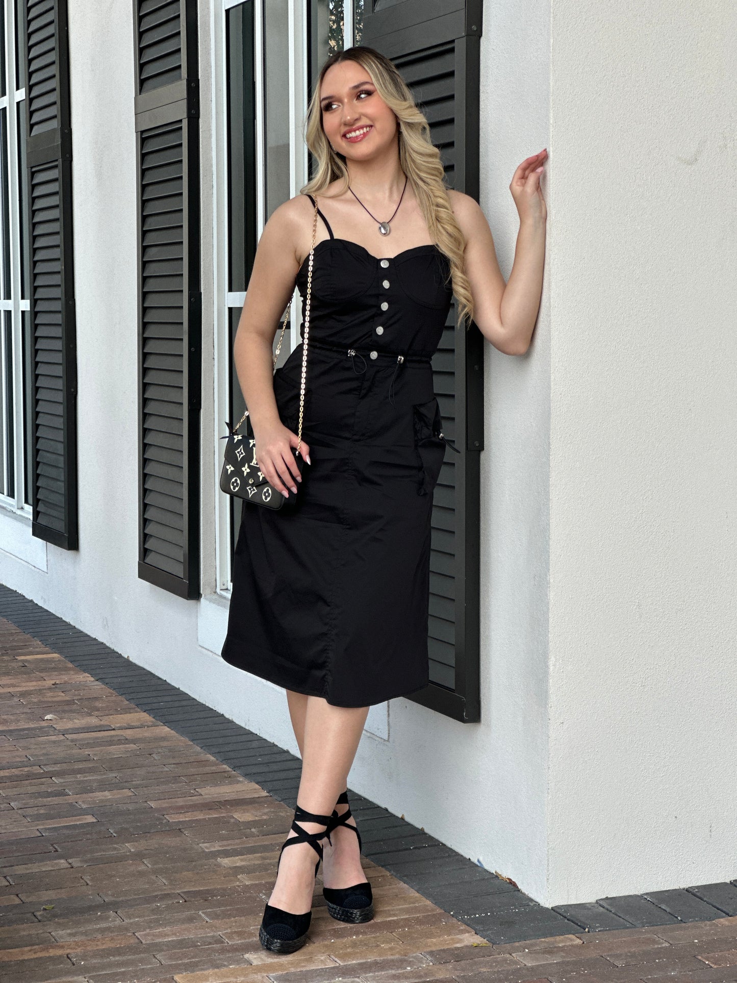 Genova Black Parachute Dress