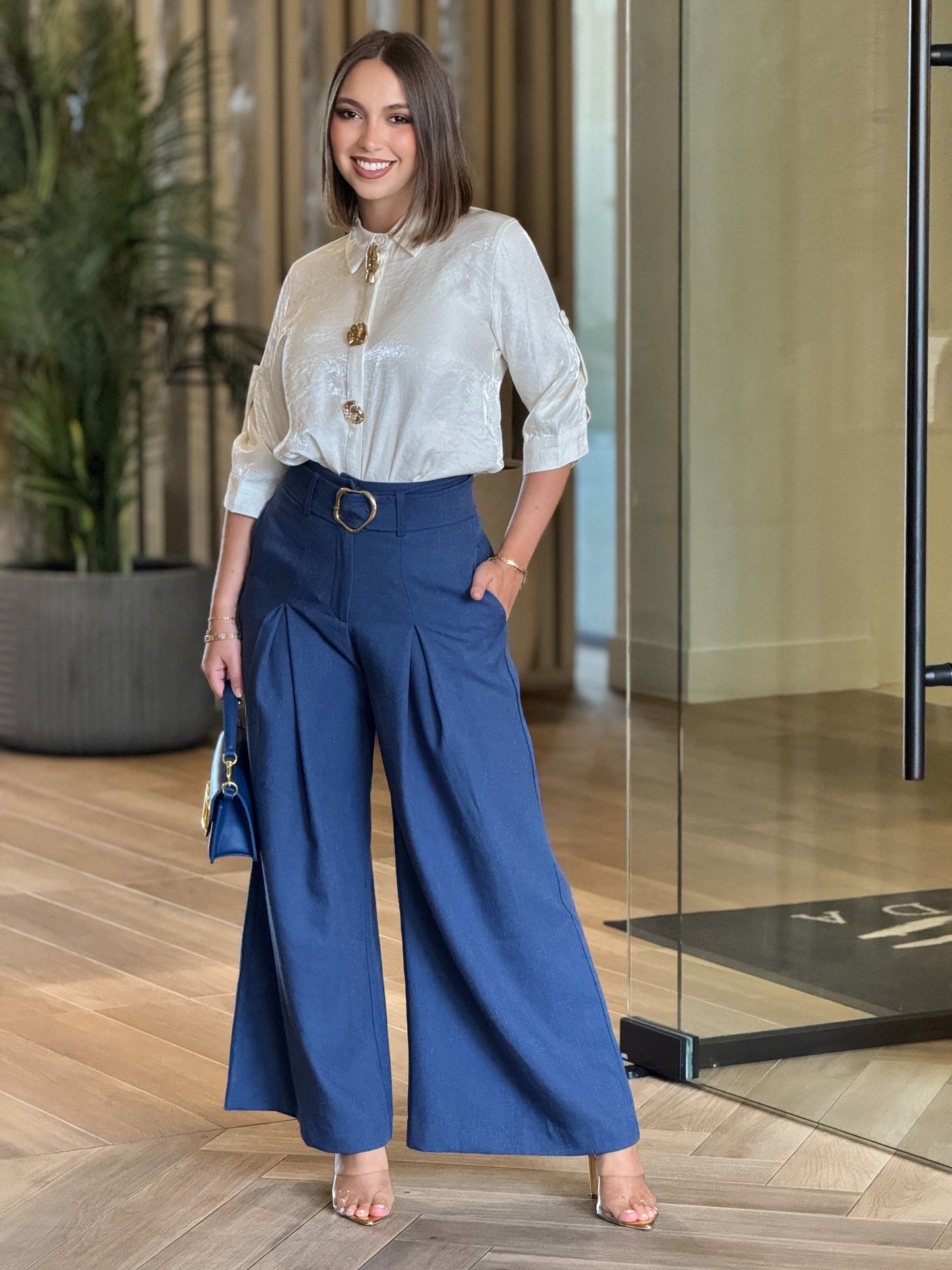 Cactus Denim Wide Pants