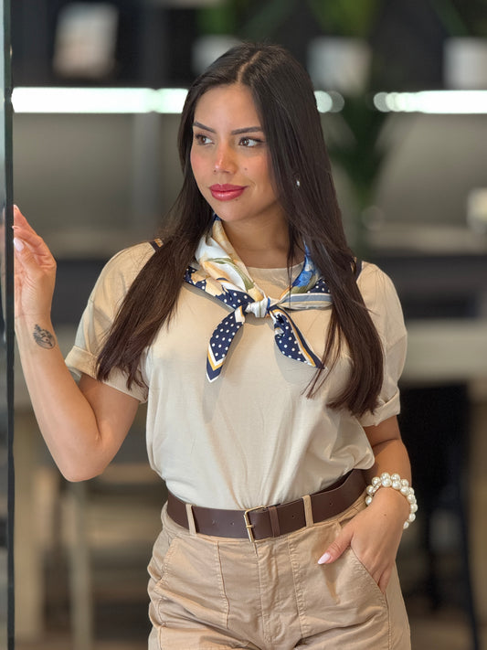 Amalfi Beige Scarf T-Shirt