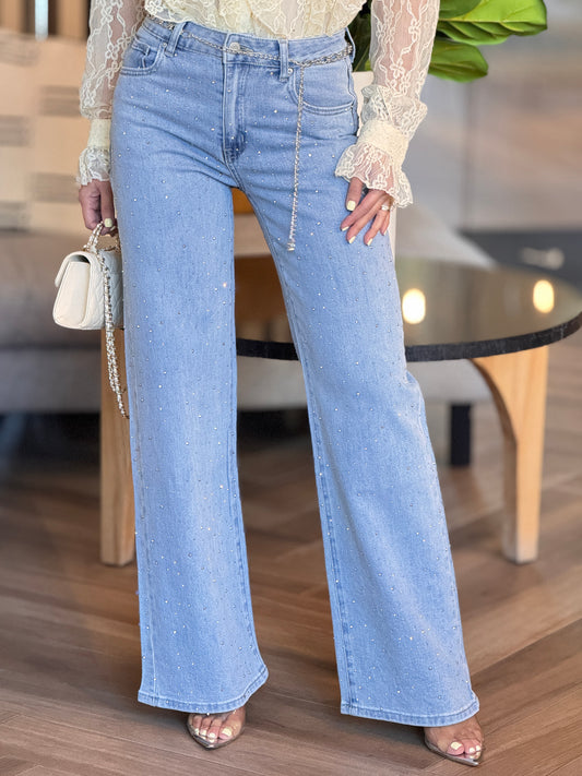 Lizzie Light Blue Rhinestone Jeans