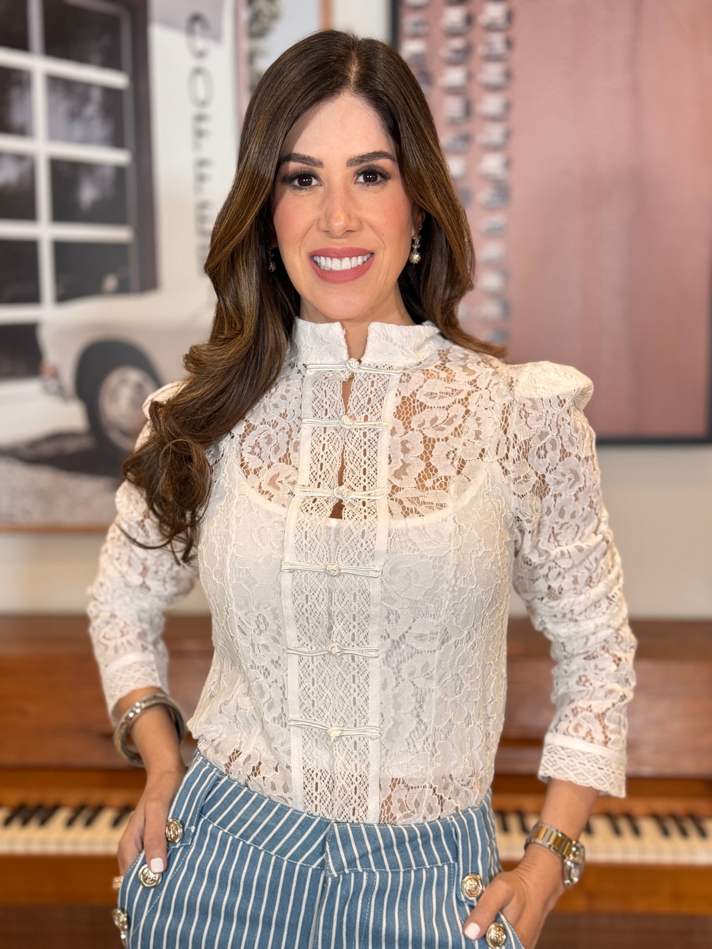 Soldier White Lace Top
