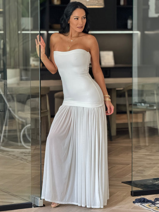 Norkys White Strapless Dress Gala