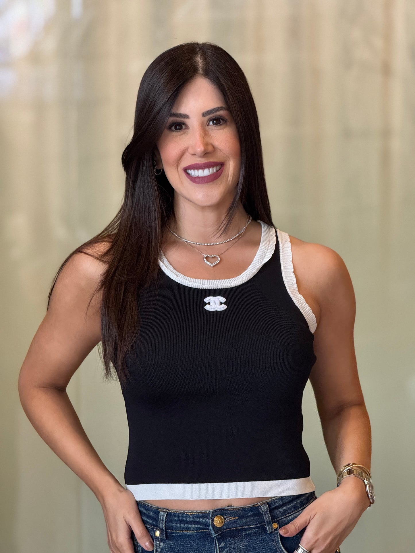 Cece Black Curvy Top