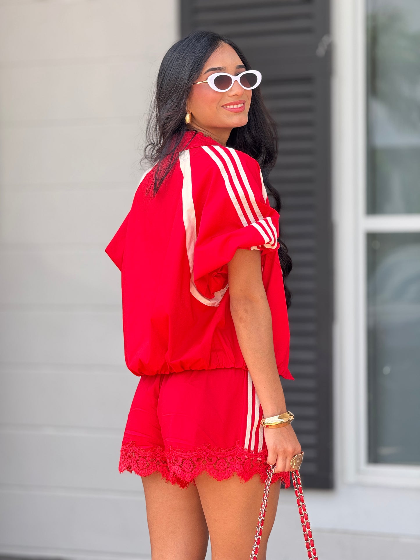 Lumi Red/Ivory Parachute Short Set