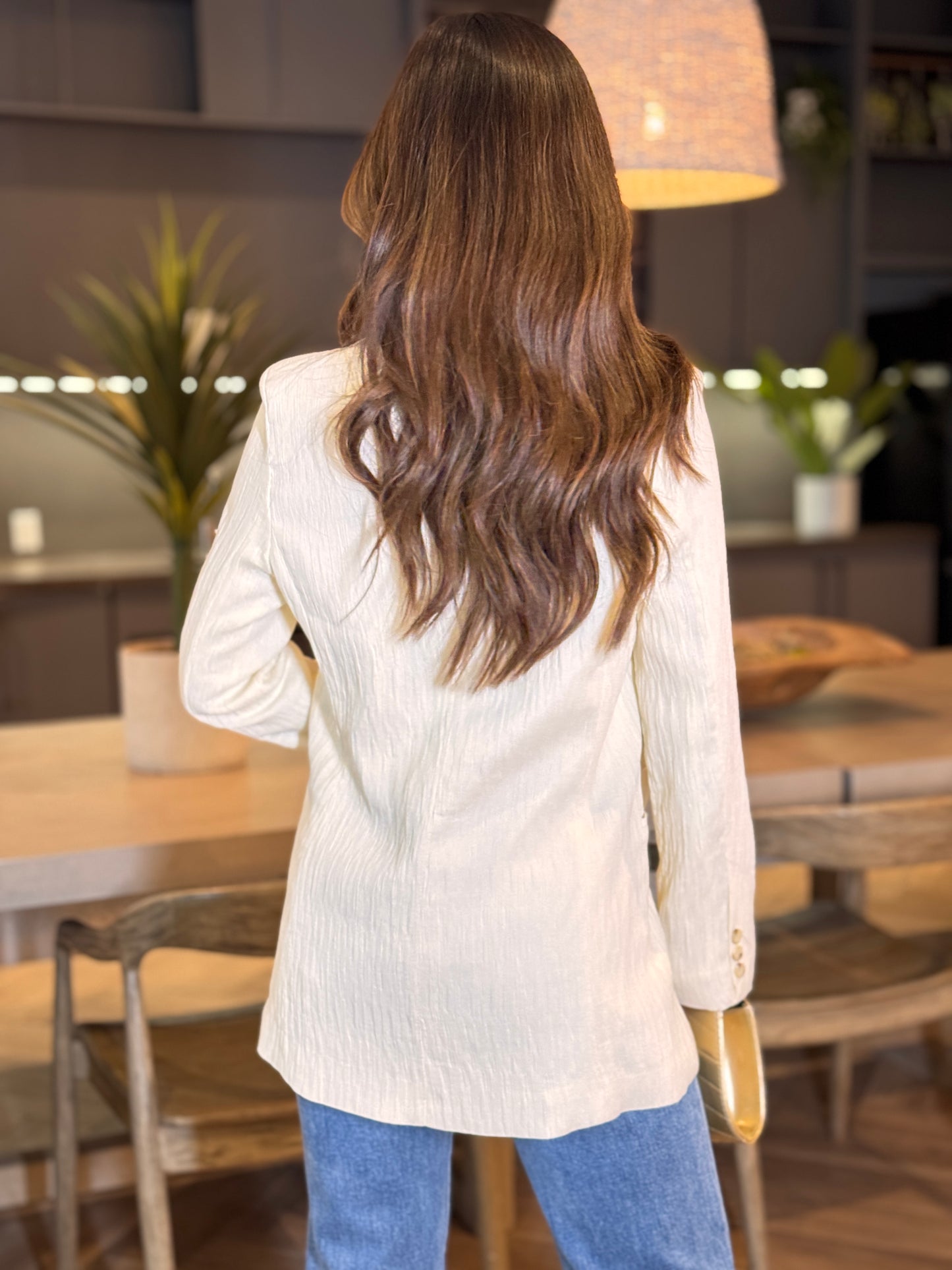 Tennie Ivory Mesh Blazer Dress