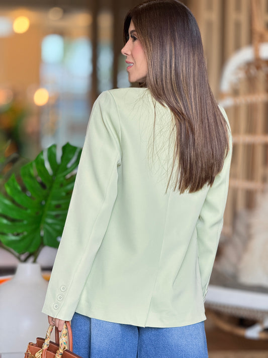 Gaia Green Triangle Blazer Top