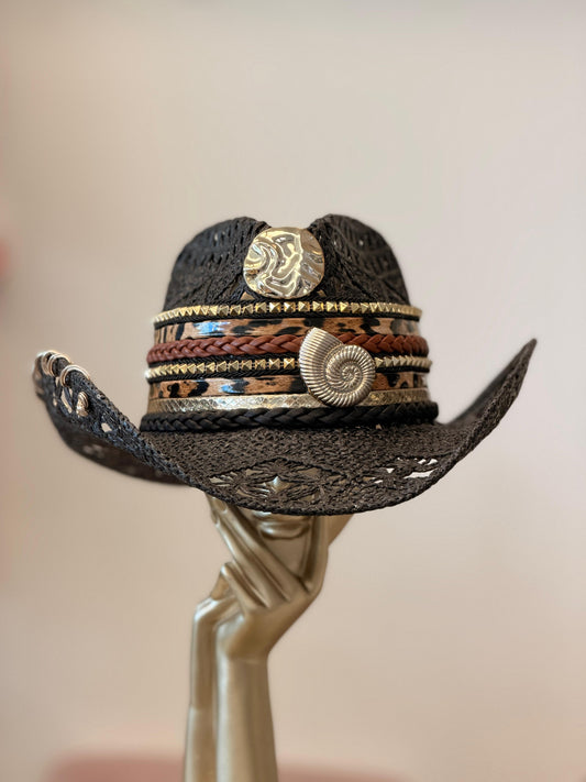 Boho Chic Brown Seashell Tan Hat