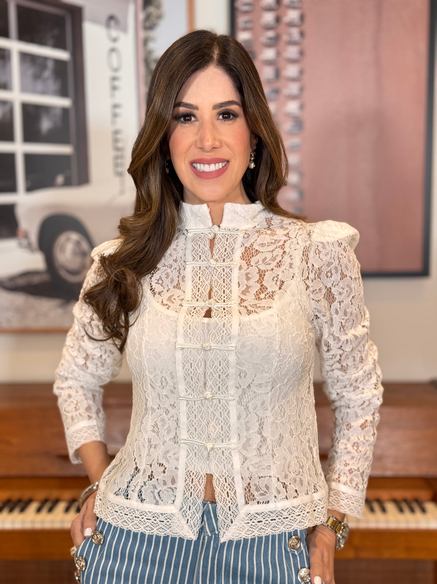 Soldier White Lace Top