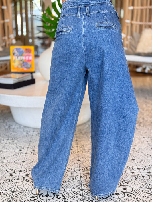 Perky Dark Denim Crossed Jeans