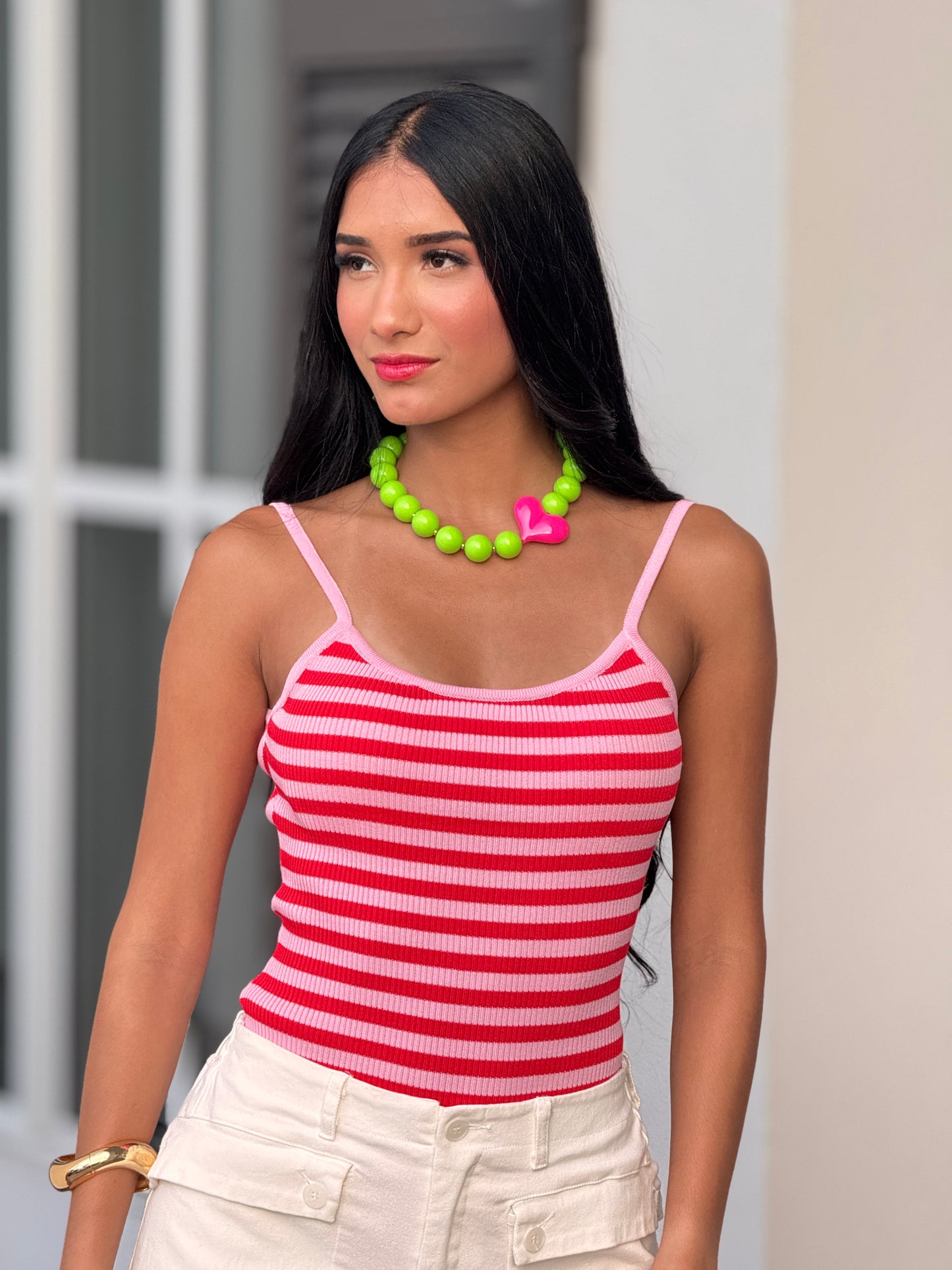 Gaia Red Lines Border Body Top