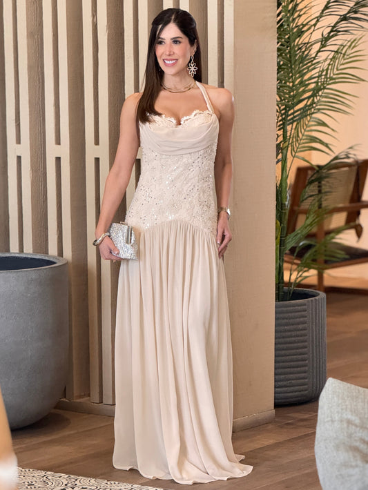 Milano Nude Sequin Dress Gala