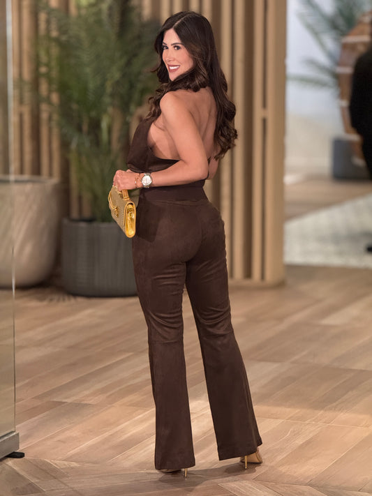 Chocolate Brown Suede Set