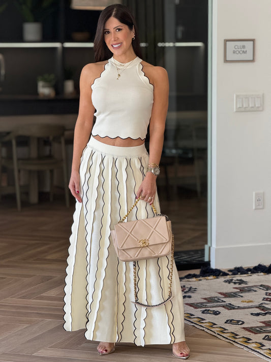 Jennifer White Curves Knitted Skirt Set