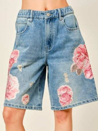 Amber Link Flowers Bermuda Shorts