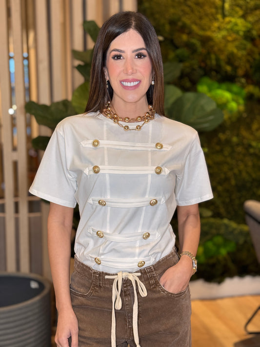 Pastel White Napo Diagonal T-shirt